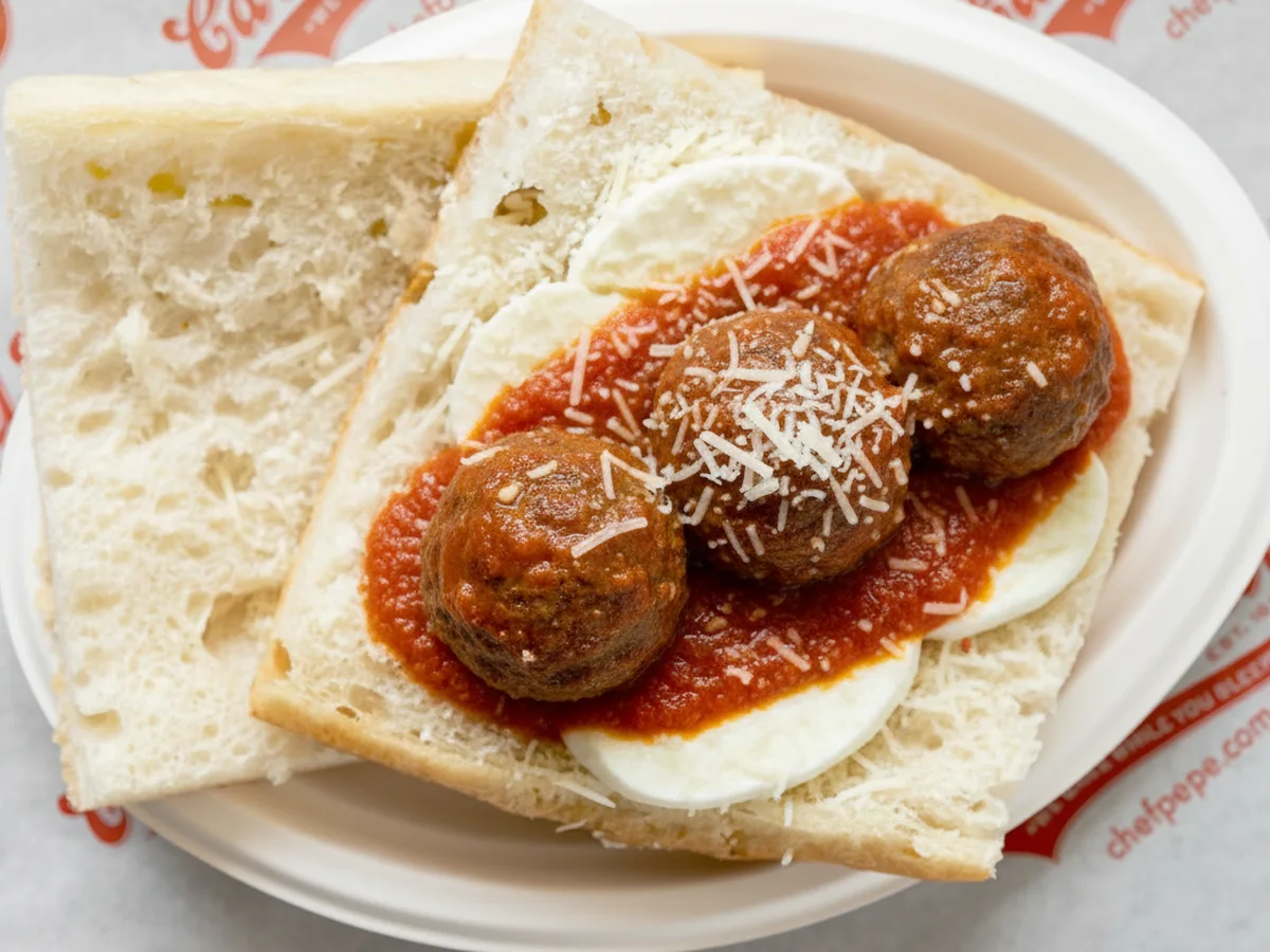 The meatball sub on focaccia