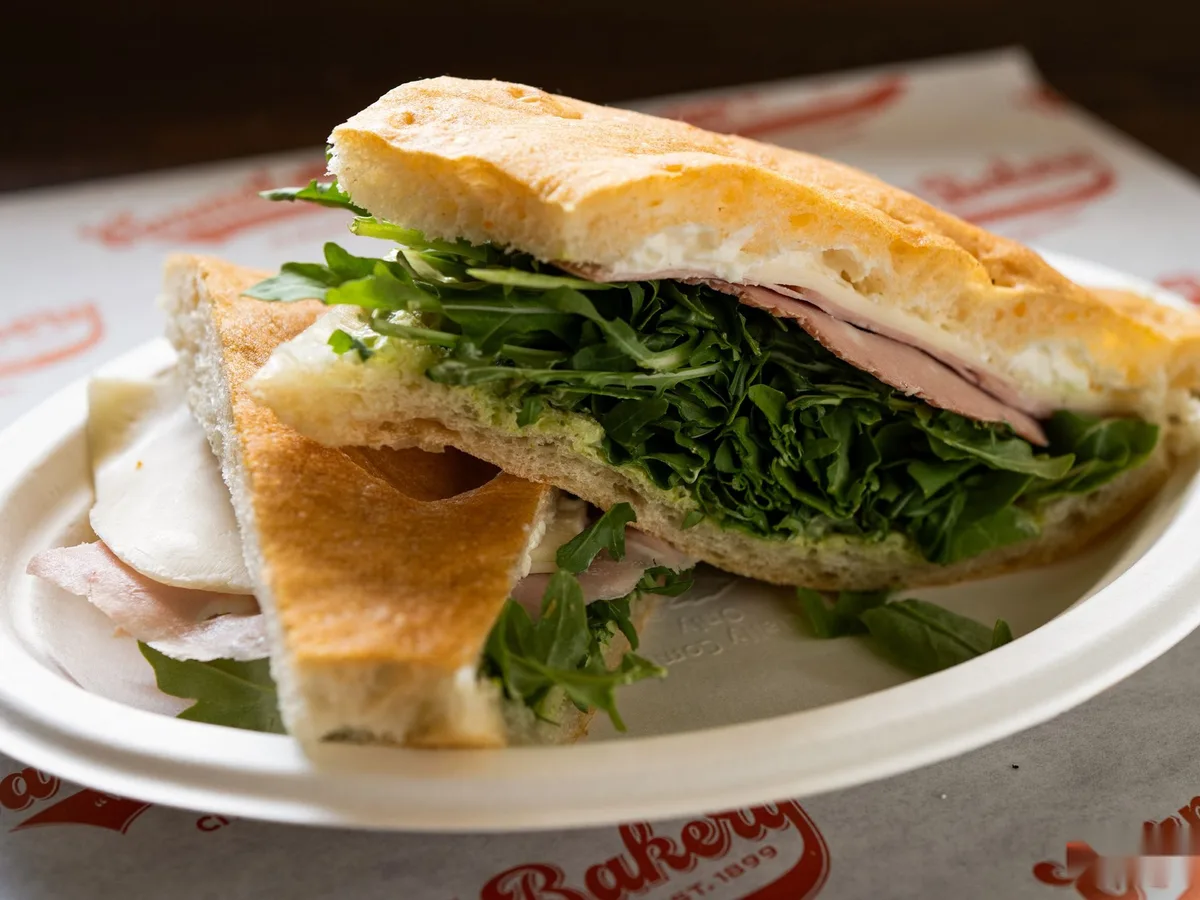 The mortadella sandwich with burrata