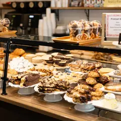 The pastry case at Carmel Bakery on Ocean Avenue.