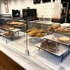 The pastry case at Carmel Bakery at the Portola Hotel.