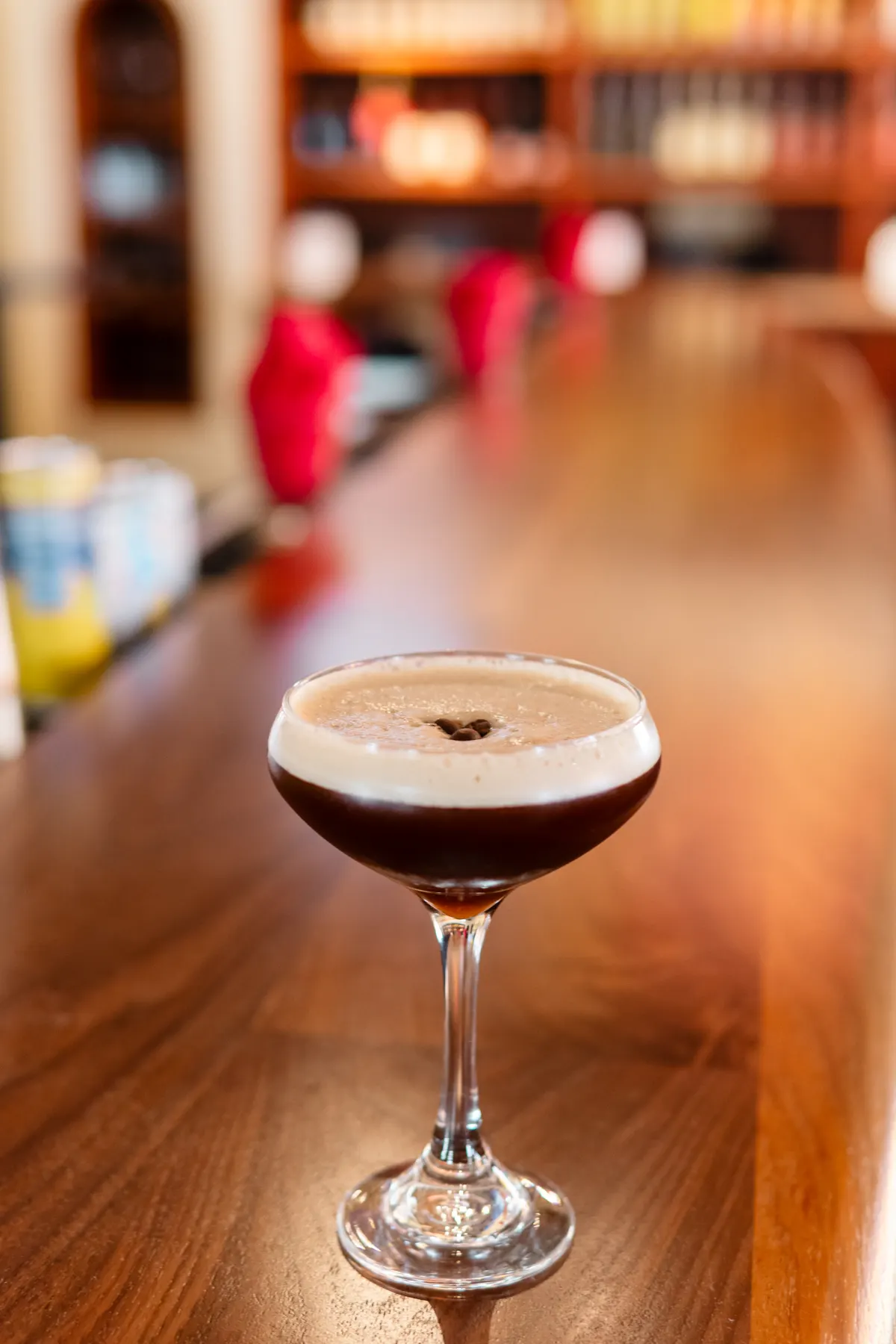 An espresso martini on the bar at Bar Napoli
